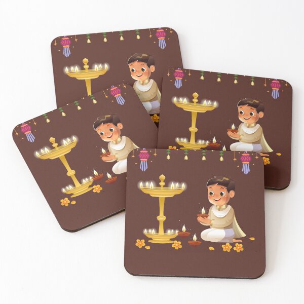 Item preview, Cute Boy Lighting Diyas – Happy Diwali Festival Sticker | Diya Lamp & Light Decoration Art designed and sold by NewIndianProducts.
