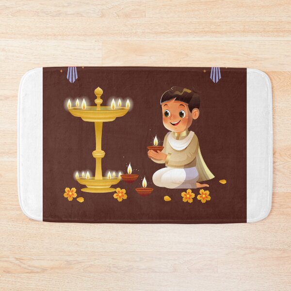 Item preview, Cute Boy Lighting Diyas – Happy Diwali Festival Sticker | Diya Lamp & Light Decoration Art designed and sold by NewIndianProducts.
