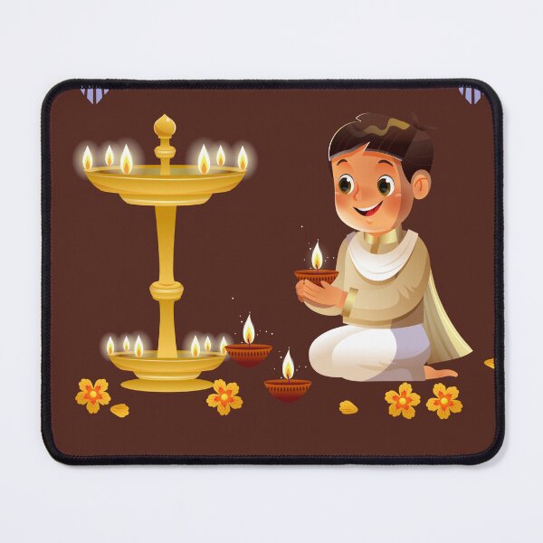Item preview, Cute Boy Lighting Diyas – Happy Diwali Festival Sticker | Diya Lamp & Light Decoration Art designed and sold by NewIndianProducts.