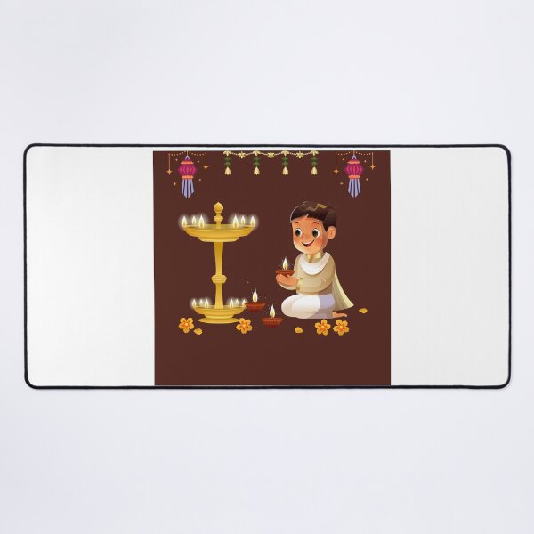 Item preview, Cute Boy Lighting Diyas – Happy Diwali Festival Sticker | Diya Lamp & Light Decoration Art designed and sold by NewIndianProducts.