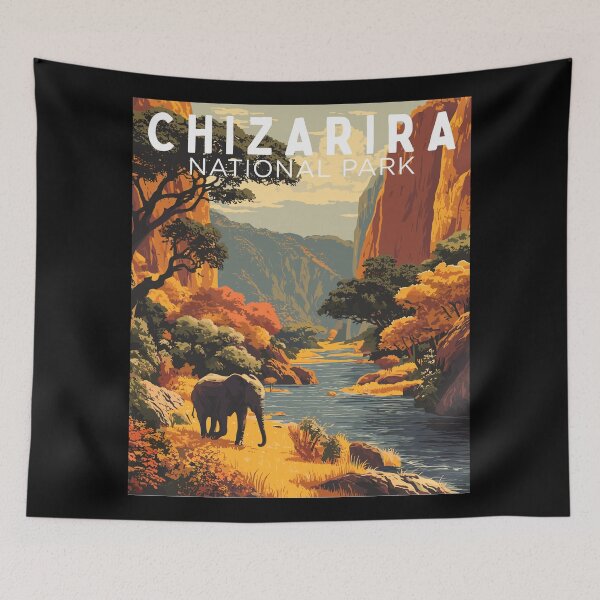 Item preview, Chizarira National Park in Zimbabwe, Vintage Art Travel Landscape designed and sold by MaateoDesign.
