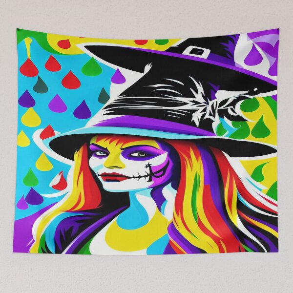 Item preview, Beautiful colorful Halloween witch. designed and sold by DaliaSabryTee.