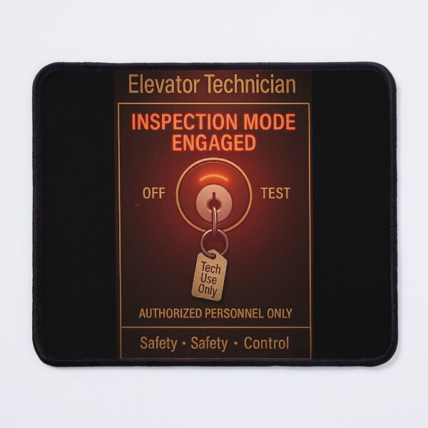 Item preview, Elevator Technician – Inspection Mode Engaged (Amber Glow Edition • Tech Use Only • Authorized Personnel Only) designed and sold by glitchman2.