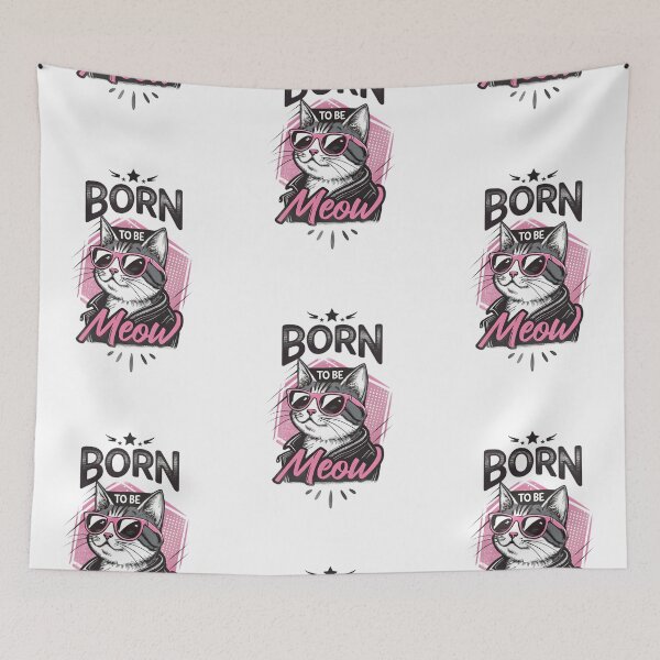 Item preview, Born To Be Meow – Modern Streetwear Cat Design for Teens designed and sold by SaicoGN.
