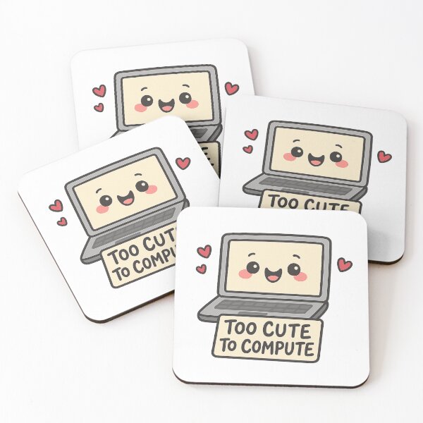 Item preview, Too Cute to Compute – Kawaii Laptop Design designed and sold by FraktalMoods.