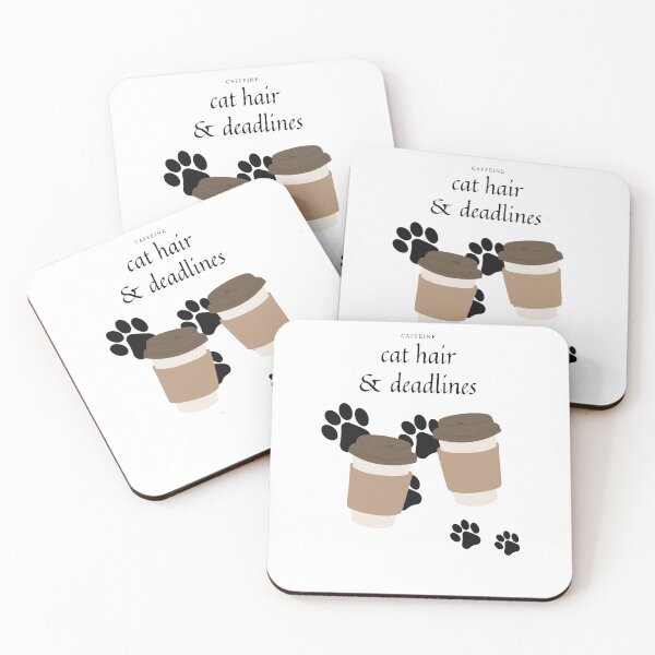 Item preview, Caffeine, Cat Hair & Deadlines – Student Life Sticker designed and sold by StudyCat Studio.