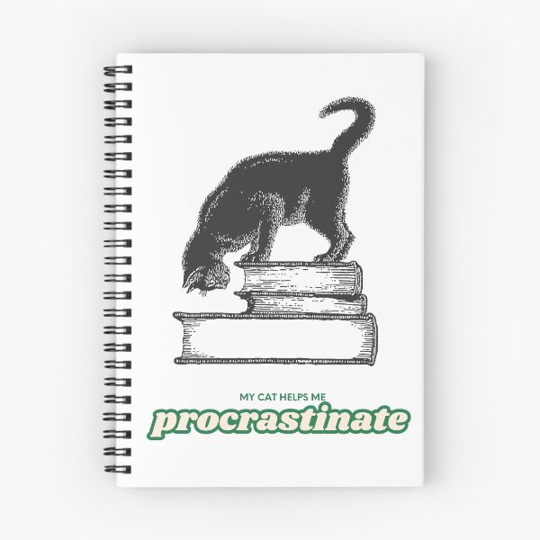 Item preview, My Cat Helps Me Procrastinate – Funny Cat Student Design designed and sold by StudyCat Studio.