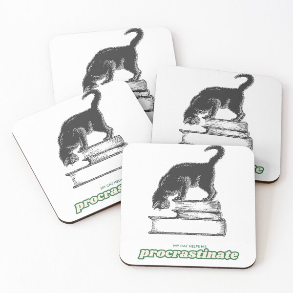 Item preview, My Cat Helps Me Procrastinate – Funny Cat Student Design designed and sold by StudyCat Studio.