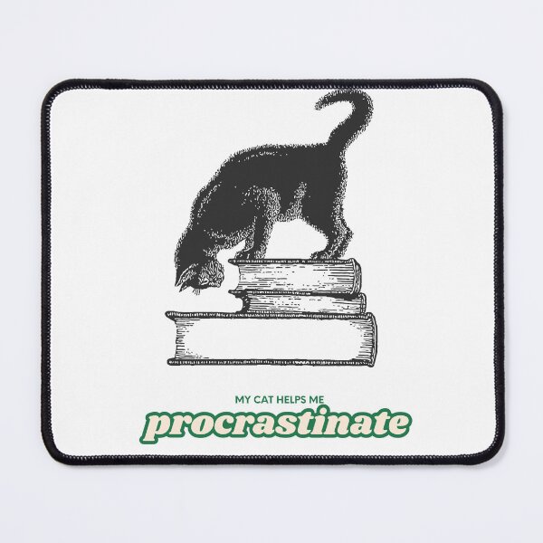 Item preview, My Cat Helps Me Procrastinate – Funny Cat Student Design designed and sold by StudyCat Studio.