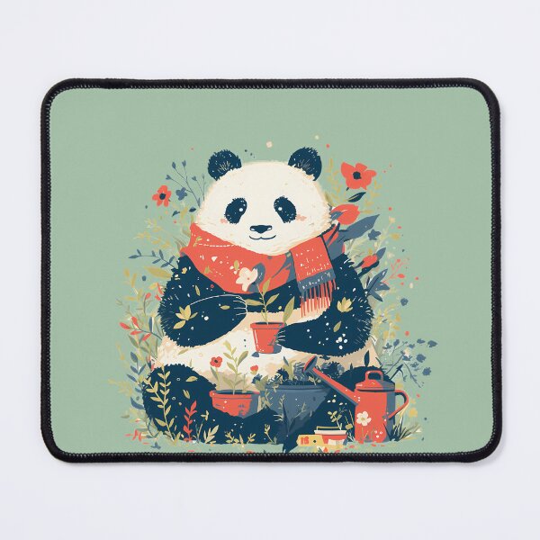 Item preview, Panda and his autumn plants designed and sold by WoollenLlama.