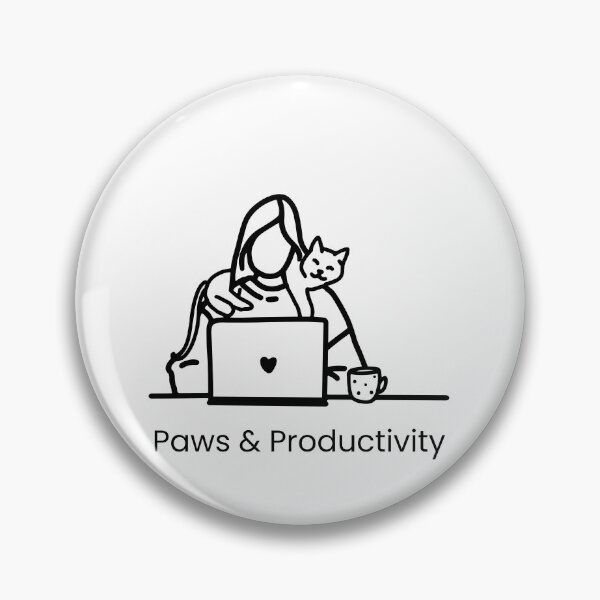 Item preview, Paws & Productivity – Minimal Cat Laptop Sticker designed and sold by StudyCat Studio.