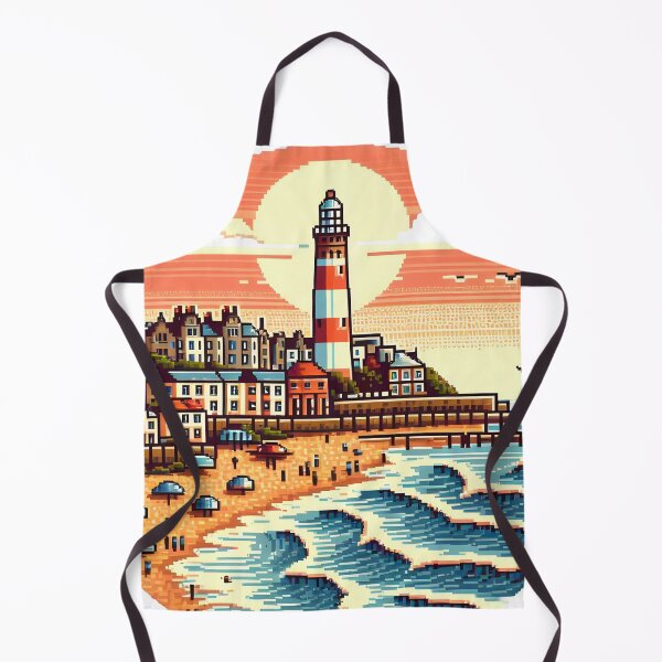 Item preview, Pixel Art Coastal Lighthouse at Sunset. designed and sold by The-T-In-Retro.