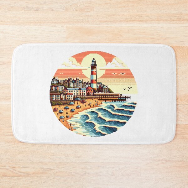 Item preview, Pixel Art Coastal Lighthouse at Sunset. designed and sold by The-T-In-Retro.