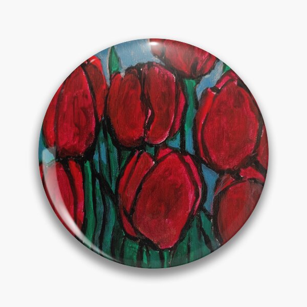 Item preview, Bold Red Acrylic Tulips designed and sold by Kara Draws.