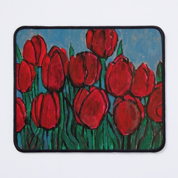 Item preview, Bold Red Acrylic Tulips designed and sold by Kara Draws.