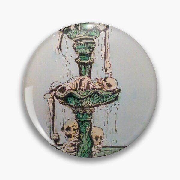 Item preview, Gothic Drawing, Skeletons in Gothic Fountain designed and sold by Kara Draws.
