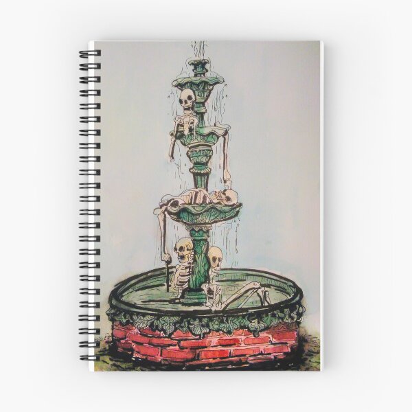 Item preview, Gothic Drawing, Skeletons in Gothic Fountain designed and sold by Kara Draws.