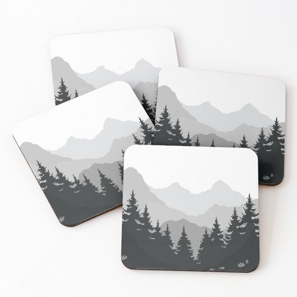 Item preview, Moody Pine Forest with Distant Mountains designed and sold by AlmaMoArt.