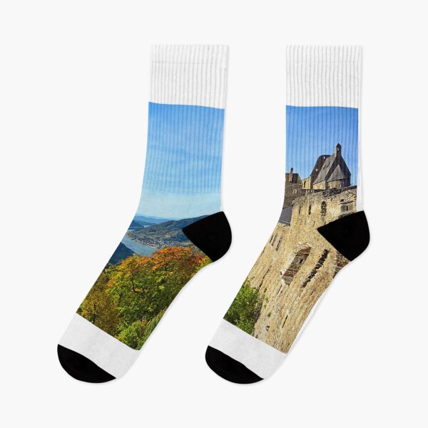Item preview, Burg Aggstein, landscape with castle ruin and Danube River in Wachau valley,autumn season, Austria designed and sold by goceris.