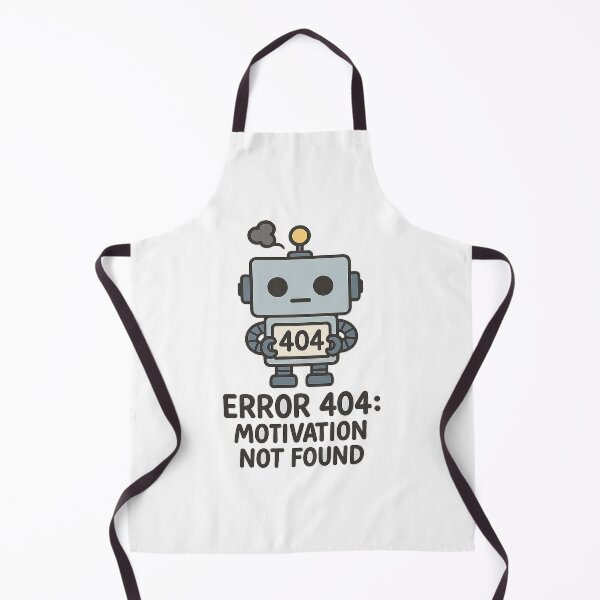 Item preview, Error 404 Motivation Not Found – Funny Robot Quote designed and sold by FraktalMoods.