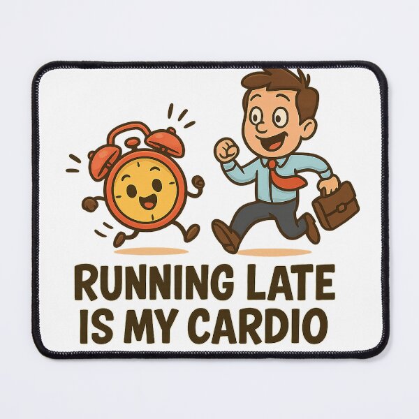 Item preview, Running Late Is My Cardio – Funny Relatable Quote designed and sold by FraktalMoods.