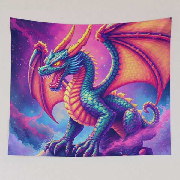 Item preview, Pixel Dragon – Guardian of the Neon Skies designed and sold by M3m3ck4r.