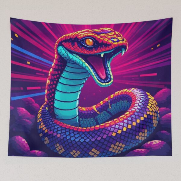 Item preview, Neon Serpent – The Pixel Venom designed and sold by M3m3ck4r.