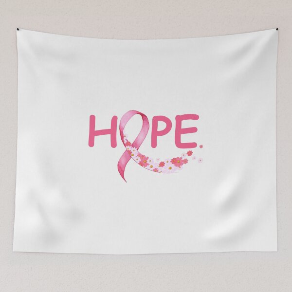 Item preview, Hope with cancer awareness ribbon and flower - white designed and sold by ahmedabdelbaset.