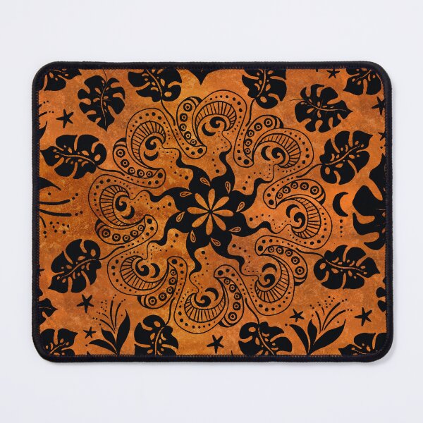 Item preview, monstera mandala - black on rough copper designed and sold by kobyakov.
