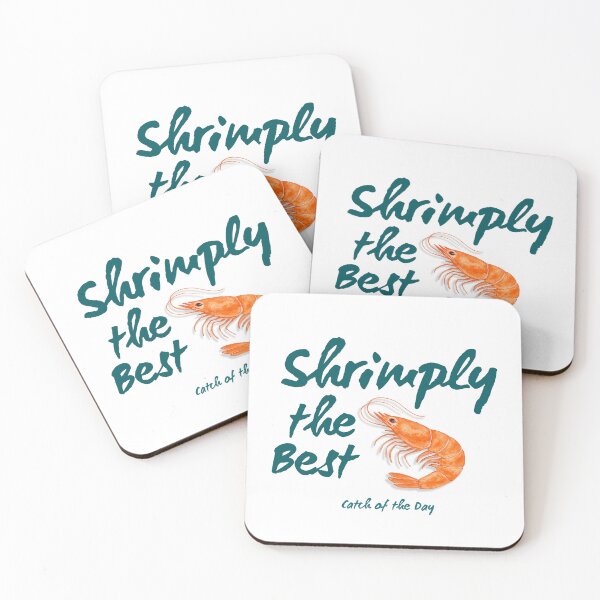Item preview, Shrimply the Best – Catch of the Day | Funny Seafood Watercolor designed and sold by Verycutethings.