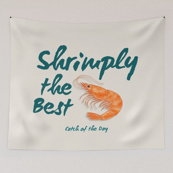 Item preview, Shrimply the Best – Catch of the Day | Funny Seafood Watercolor designed and sold by Verycutethings.