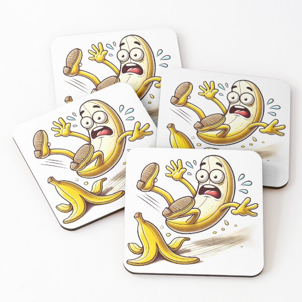 Artikelvorschau, Lustige Cartoon-Banane, die auf einer Schale rutscht. entworfen und verkauft von The-T-In-Retro.