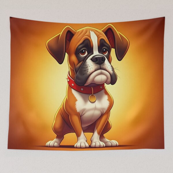 Item preview, Knockout Boxer – Funny Dog Caricature Art designed and sold by PawPrintedArt.