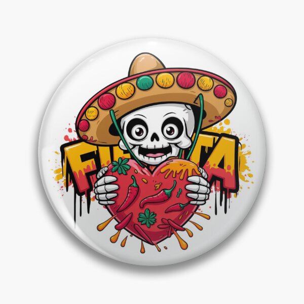 Item preview, Mexican Skull with Chili Heart designed and sold by WeranovDesign.