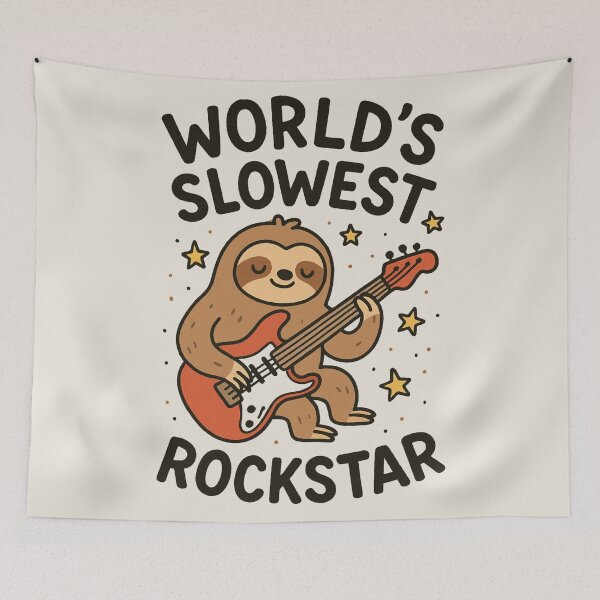 Item preview, SLOTH WORLD'S SLOWEST ROCKSTAR  designed and sold by HoneyBlizz.