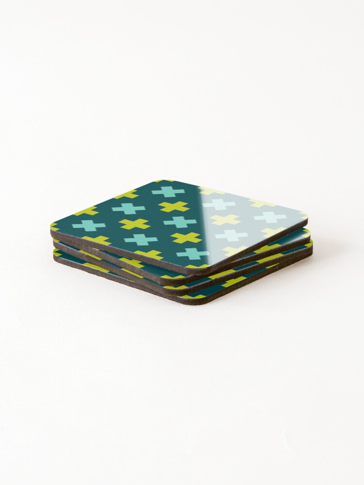Thumbnail 4 of 5, Coasters (Set of 4), Geometric Pattern: Lucile: Spring designed and sold by redwolfoz.