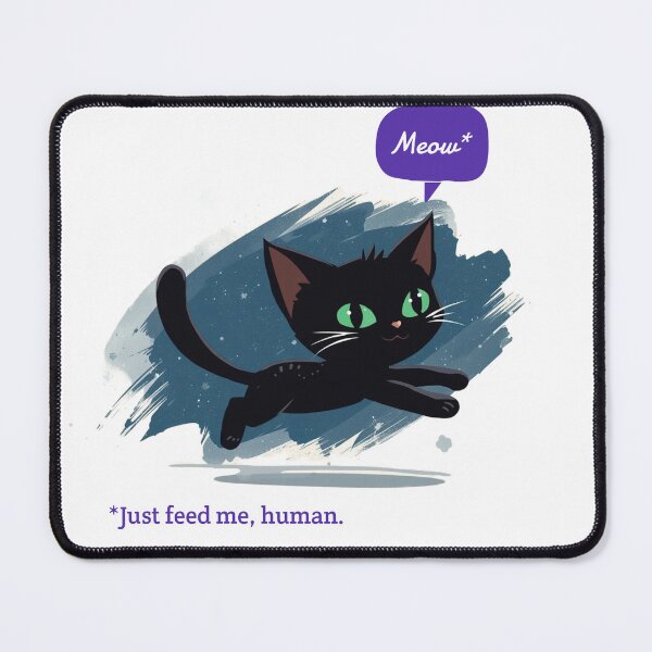 Item preview, Just Feed Me Human - Black Cat Funny designed and sold by CraftedHome.