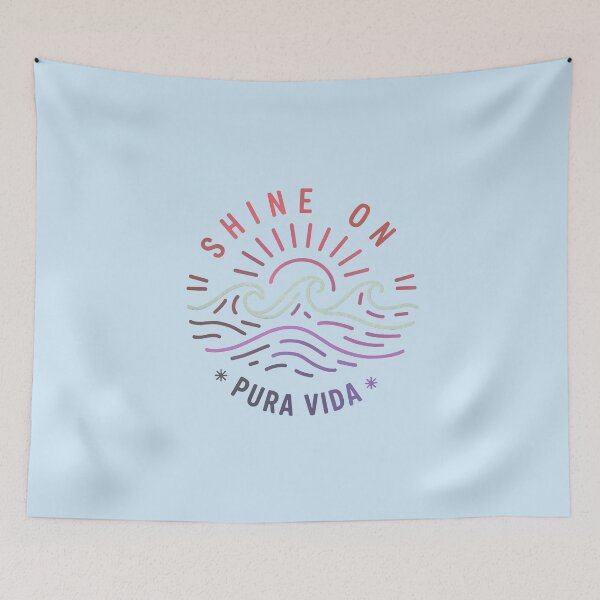 Item preview, SHINE ON - PURA VIDA Line Sketch Waves & Sunshine - Rainbow multi-tone designed and sold by Big Bang Canvas.