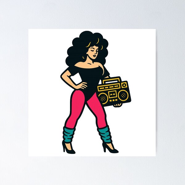 Item preview, 80's workout gal designed and sold by WhatevrWrksMrch.