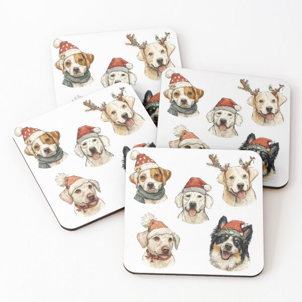 Item preview, Dogs Christmas Faces designed and sold by NicolasGlowArt.