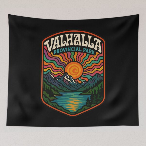 Item preview, Parque Provincial Valhalla BC Retro Trippy designed and sold by TomFrontierArt.