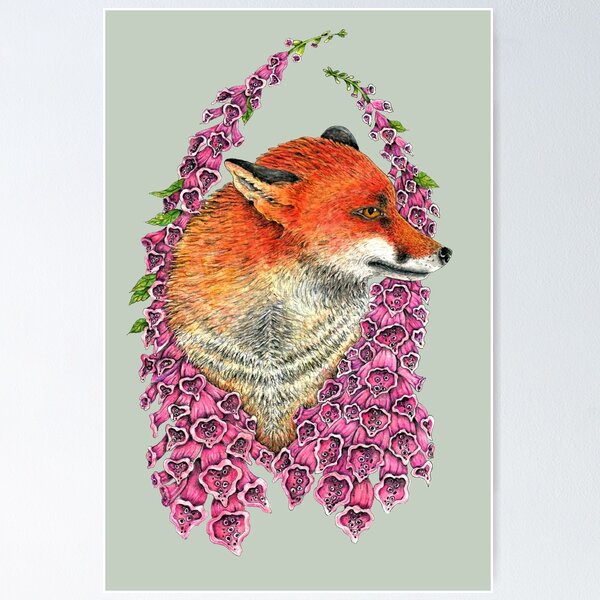 Item preview, Fox in Foxgloves designed and sold by Christina Plumb.