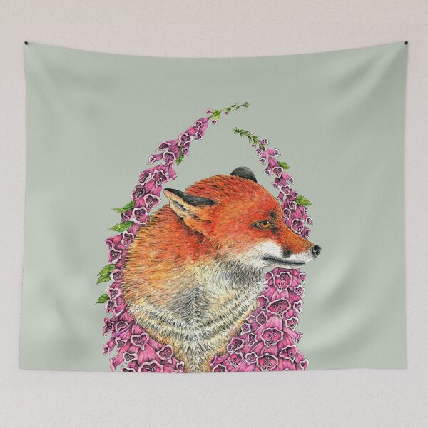 Item preview, Fox in Foxgloves designed and sold by Christina Plumb.