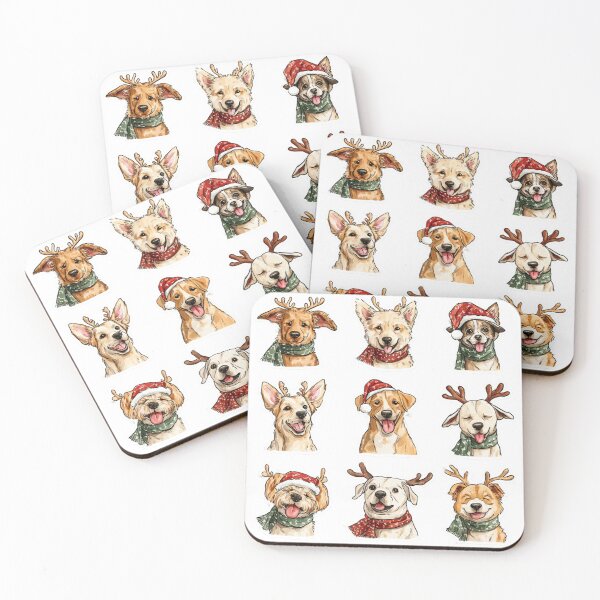 Item preview, Christmas Winter Dogs Stickers designed and sold by NicolasGlowArt.