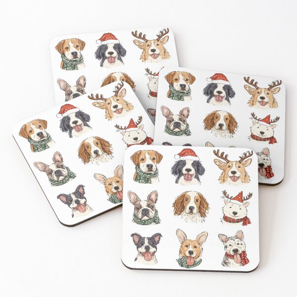 Item preview, Adorable Dogs Christmas Stickers designed and sold by NicolasGlowArt.