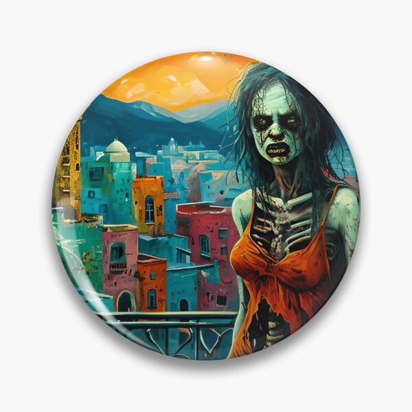 Item preview, Zombie Woman on the Balcony - Sunset Over City designed and sold by NightTimeJ.