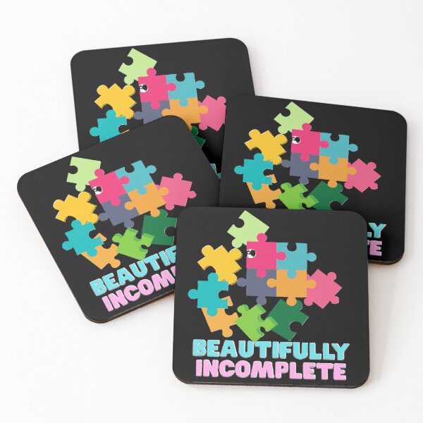 Item preview, Beautifully Incomplete Puzzle Pieces – Colorful Inspirational Quote Design designed and sold by MotifShop2025.