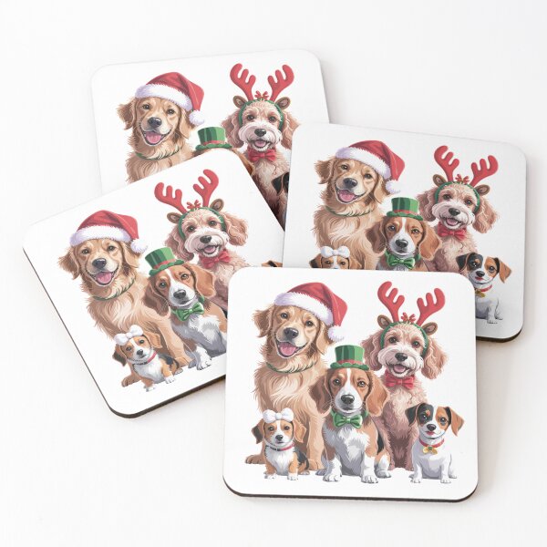 Item preview, Happy Cute Christmas Dogs designed and sold by NicolasGlowArt.