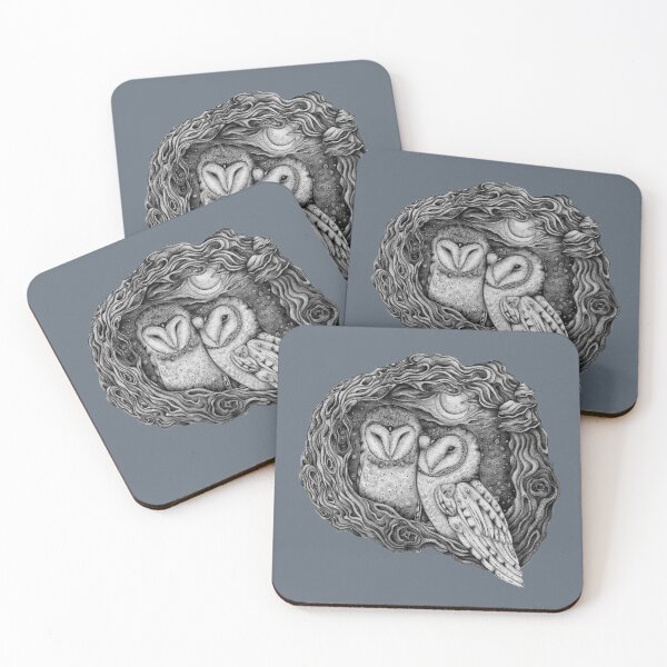 Item preview, Graphite and Ink Moolight Owls designed and sold by Christina Plumb.