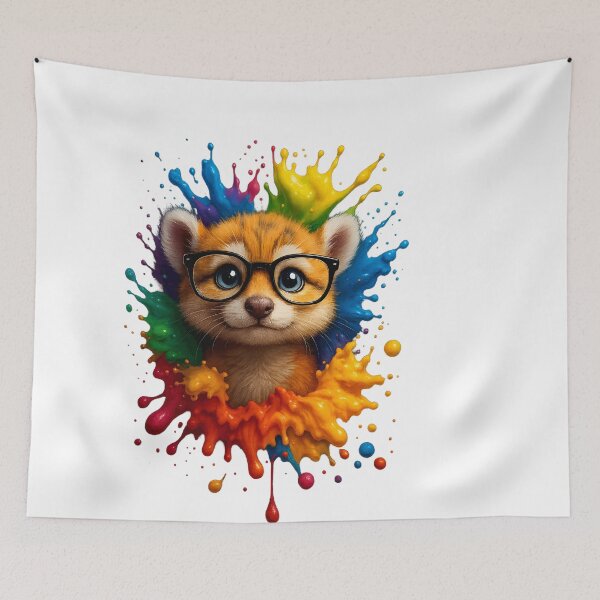 Item preview, Cute Baby Animal with Glasses and Colorful Paint Splashes Fun Gift for Animal Lovers designed and sold by LarsVegas2012.